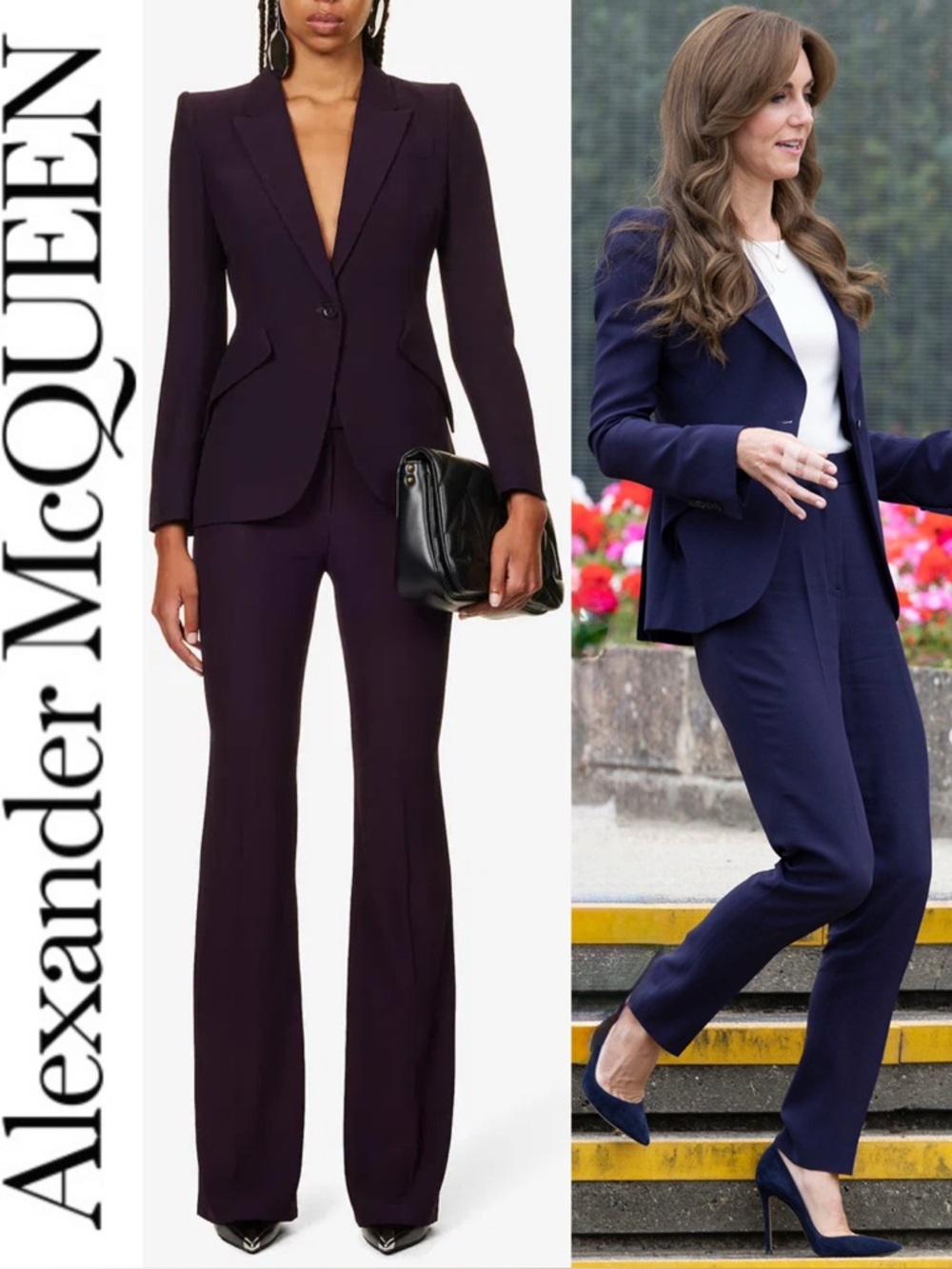 Alexander McQueen 💜 Single Breasted Blazet & Slim Pant Set